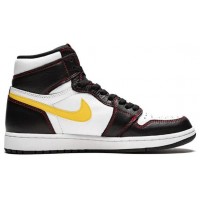 Мужские кроссовки Nike 1 Retro High OG Defiant Yellow черно-белые