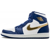 Nike Air Jordan Retro 1 High Og Blue (синие с золотым) 