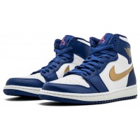 Nike Air Jordan Retro 1 High Og Blue (синие с золотым) 
