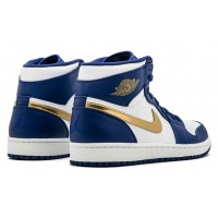 Nike Air Jordan Retro 1 High Og Blue (синие с золотым) 