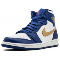 Nike Air Jordan Retro 1 High Og Blue (синие с золотым) 