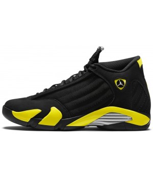 Nike Air Jordan 14 Thunder Black (Черные с желтым) 