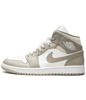 Nike Air Jordan Retro 1 White Beige Red Mid