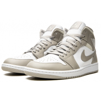 Nike Air Jordan Retro 1 White Beige Red Mid