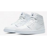 Кроссовки Nike Jordan 1 Mid Triple White белые