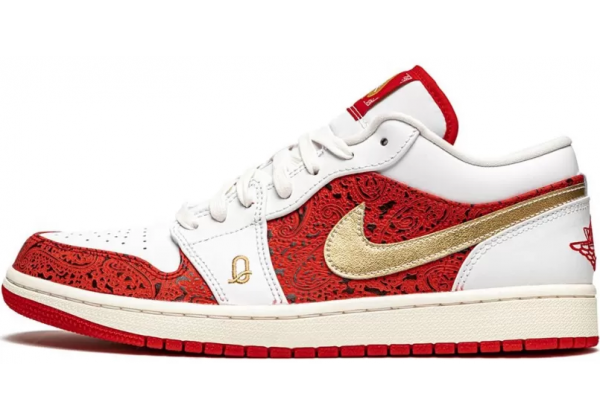 Nike Air Jordan 1 Low White Red Gold