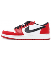 Nike Air Jordan Retro 1 Low (Белые с красным) 