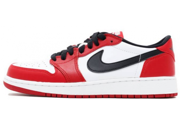 Nike Air Jordan Retro 1 Low (Белые с красным) 