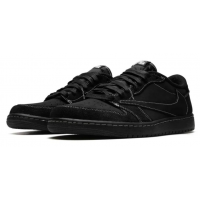 Nike Air Jordan 1 Low X Travis Scott Black Phantom с мехом