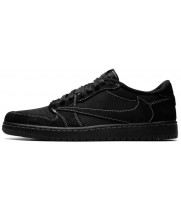 Nike Air Jordan 1 Low X Travis Scott Black Phantom с мехом