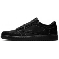 Nike Air Jordan 1 Low X Travis Scott Black Phantom с мехом