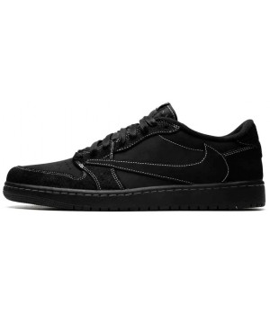 Nike Air Jordan 1 Low X Travis Scott Black Phantom с мехом