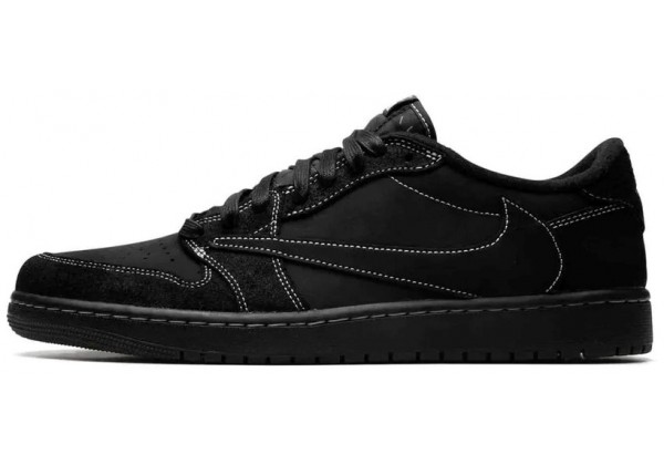 Nike Air Jordan 1 Low X Travis Scott Black Phantom с мехом
