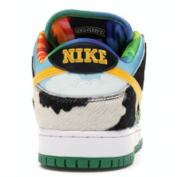 Кроссовки Nike Air Force черно-бело-голубые с желтым