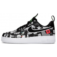Кроссовки Nike Air Force с узорами черные