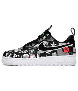 Кроссовки Nike Air Force с узорами черные