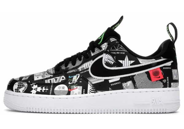 Кроссовки Nike Air Force с узорами черные