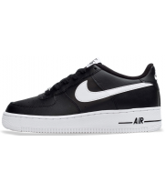 Кроссовки Nike Air Force кожаные черные с белым
