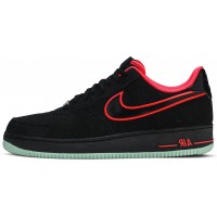 Кроссовки Nike Air Force замшевые черно-красные