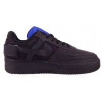 Мужские кроссовки Nike Air Force с красной вставкой черные