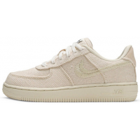 Кроссовки Nike Air Force вышитые бежевые