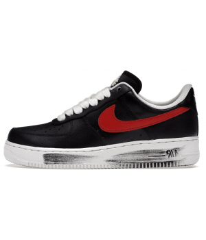 Кроссовки Nike Air Force бело-черные с красным