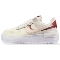 Кроссовки Nike Air Force бежевые с красным