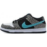 Кроссовки Air Force 1 черно-белые с голубым