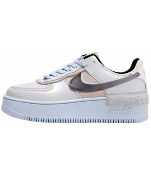 Мужские кроссовки Nike Air Force бежево-белые с серым