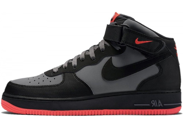 Nike Air Force 1 Mid Dark Grey Crimson