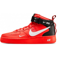 Nike кроссовки Air Force 1 07 LV8 Utility Mid Red с мехом