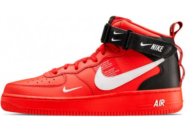 Nike кроссовки Air Force 1 07 LV8 Utility Mid Red с мехом