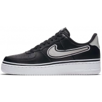 Nike Air Force 1 '07 Black White с мехом