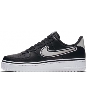 Nike Air Force 1 '07 Black White с мехом