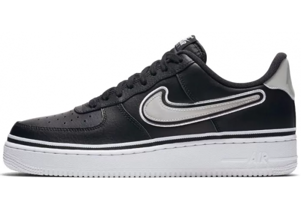 Nike Air Force 1 '07 Black White с мехом