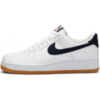 Кроссовки мужские Найк Air Force 1 Low ’07 White Obsidian-University Red