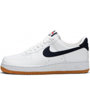 Кроссовки мужские Найк Air Force 1 Low ’07 White Obsidian-University Red