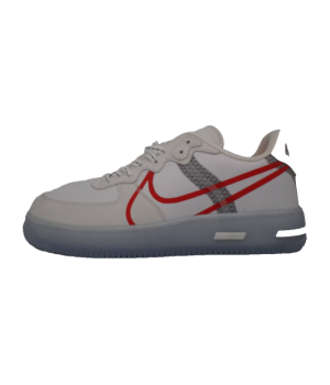 Кроссовки Nike Air Force белые с красным лого