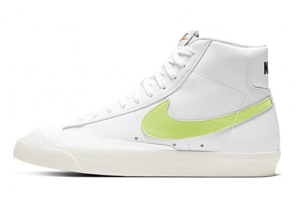 Кроссовки Nike Blazer Mid белые с салатовым