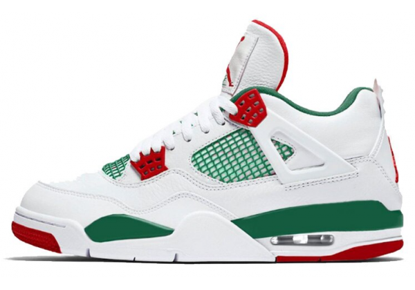 Кроссовки Nike женские Jordan 4 белые с зеленым