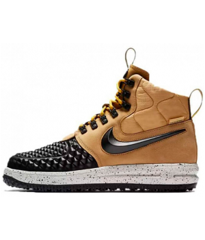 Кроссовки Nike Lunar Force 1 Duckboot Metallic с мехом Gold Light Bone