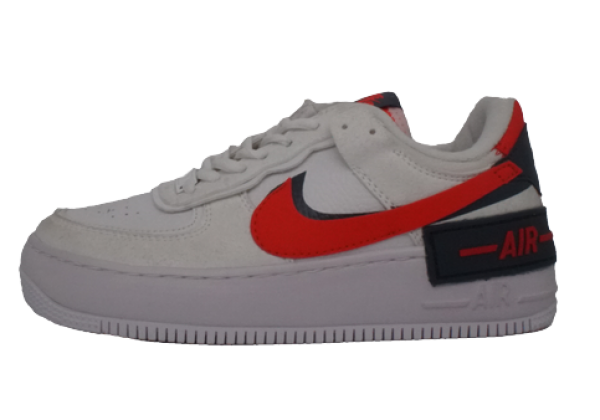 Кроссовки Nike Air Force 1 белые с красным лого