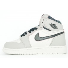 Кроссовки Nike Air Jordan 1 белые с серым