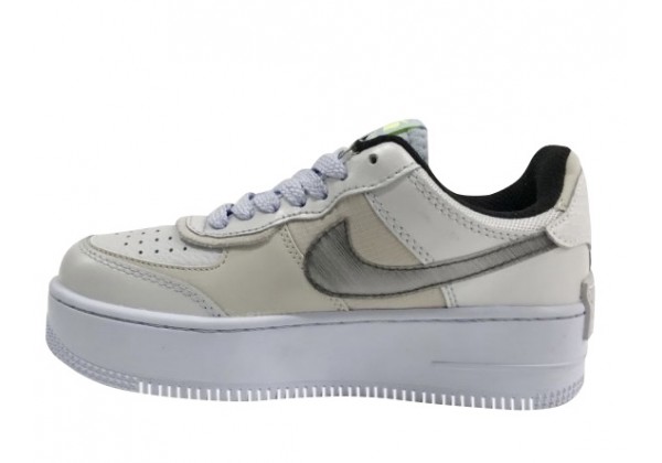 Кроссовки Nike Air Force бежево-белые с серым