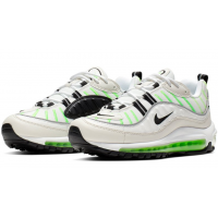 Кроссовки Nike Air Max 98 белые с зеленым