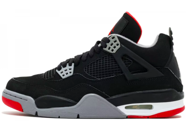 Кроссовки Nike Air Jordan 5 черно-серые с красным