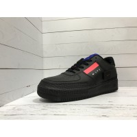 Кроссовки Nike Air Force с красной вставкой черные