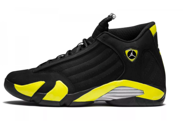 Nike Air Jordan 14 Thunder Black (Черные с желтым) 