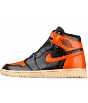 Кроссовки Jordan (Джордан) Retro 1 High Black Orange (Черные с оранжевым) 