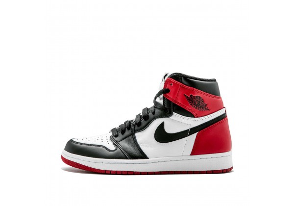 Кроссовки Jordan (Джордан) 1 Retro High OG Black Toe чёрно-белые с красным